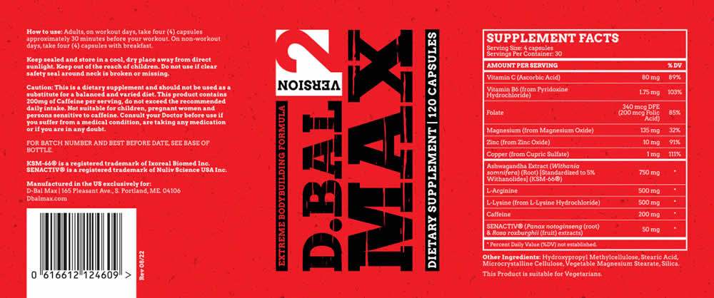 Label of D-Bal Max